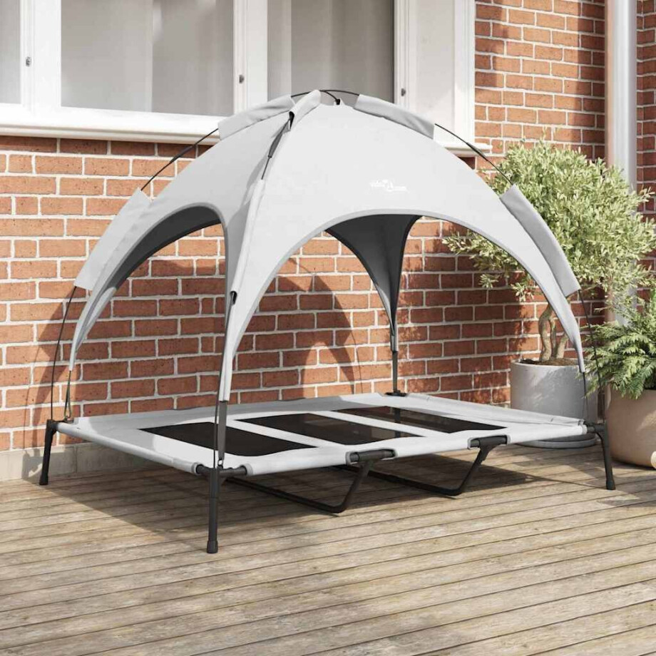 vidaXL Hondenbed Zilvergrijs 122 x 93 x 106,5 cm Staal afbeelding 1