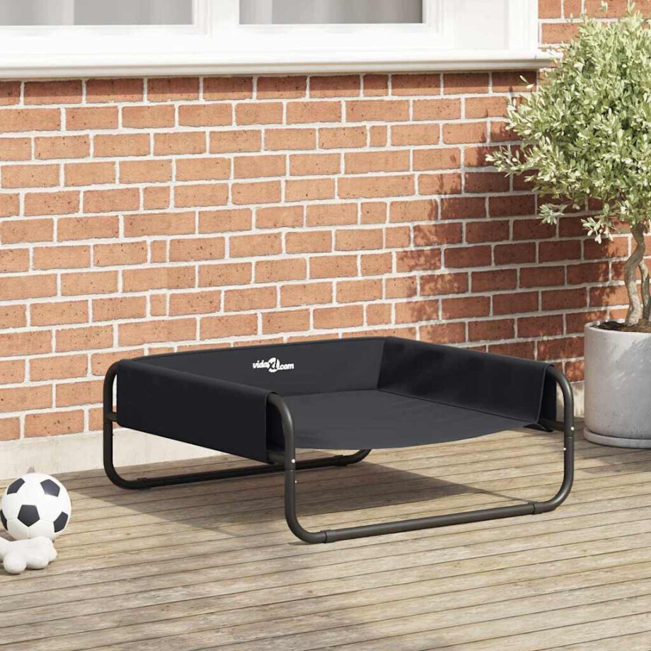 vidaXL Hondenbed Zwart 75 x 75 x 30 cm Staal afbeelding 1