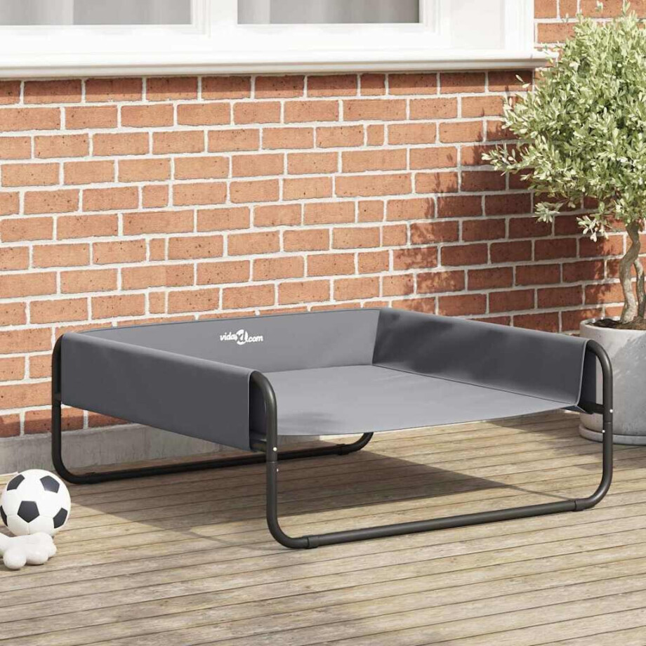 vidaXL Hondenbed Lichtgrijs 85 x 85 x 33 cm Staal afbeelding 1