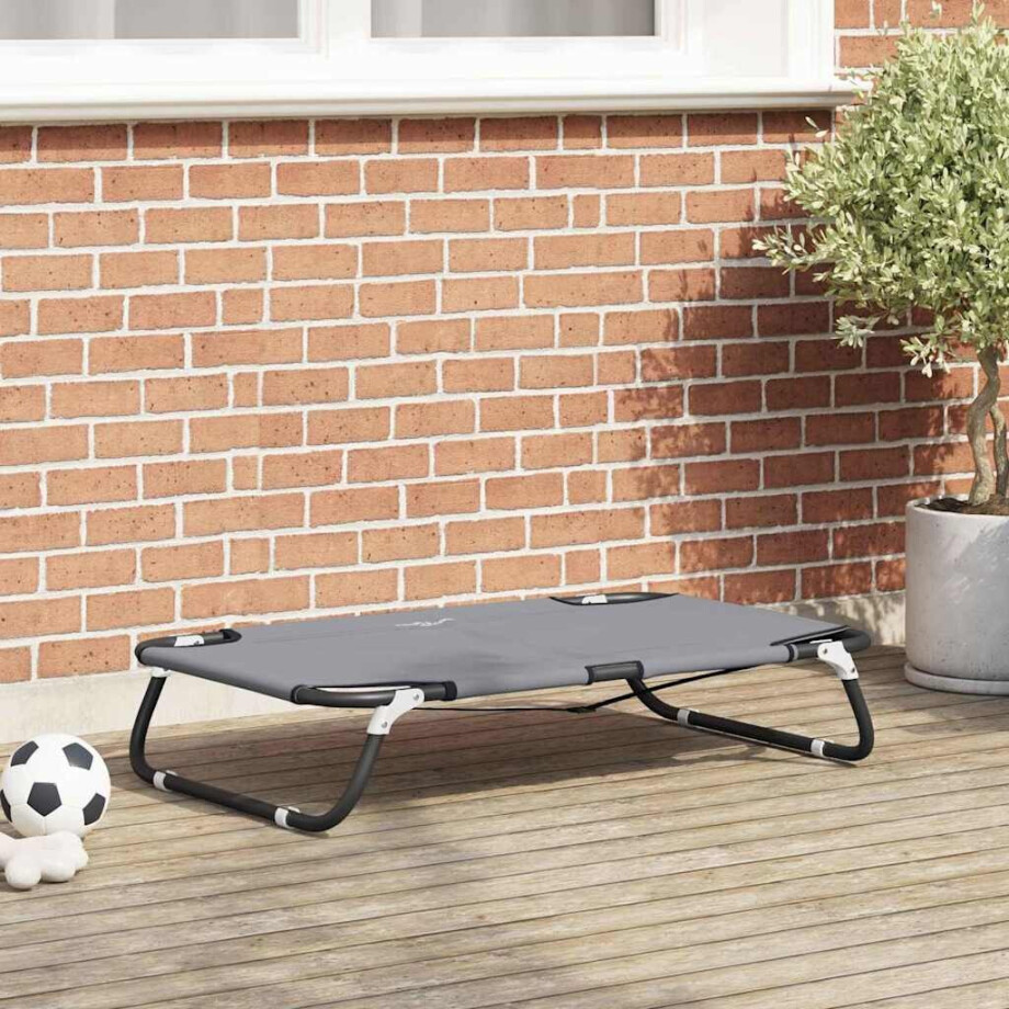 vidaXL Hondenbed Lichtgrijs 80 x 55 x 18 cm Staal vidaXL Hondenbed Lichtgrijs 80 x 55 x 18 cm Staal afbeelding 1