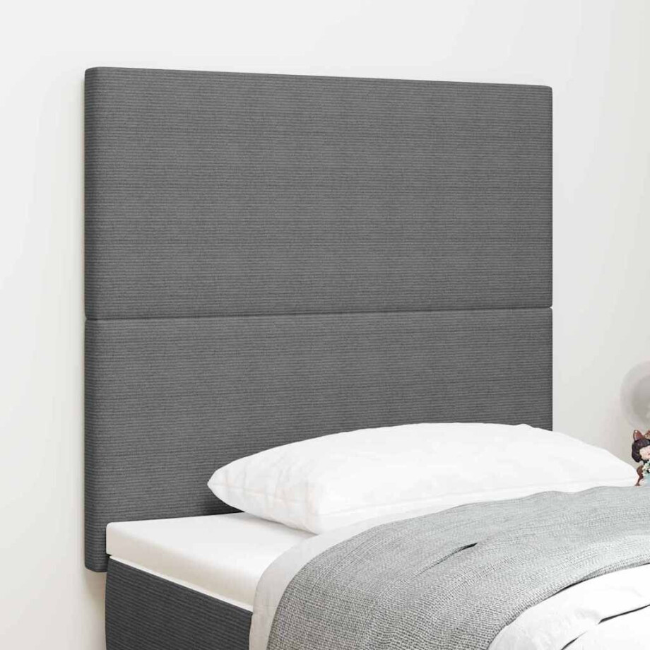 vidaXL Hoofdbord Lichtgrijs 90 cm Katoen Stof afbeelding 1