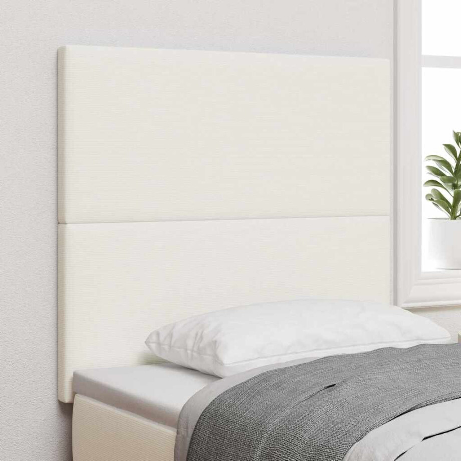 vidaXL Hoofdbord Crème 100 cm Katoen Stof afbeelding 1