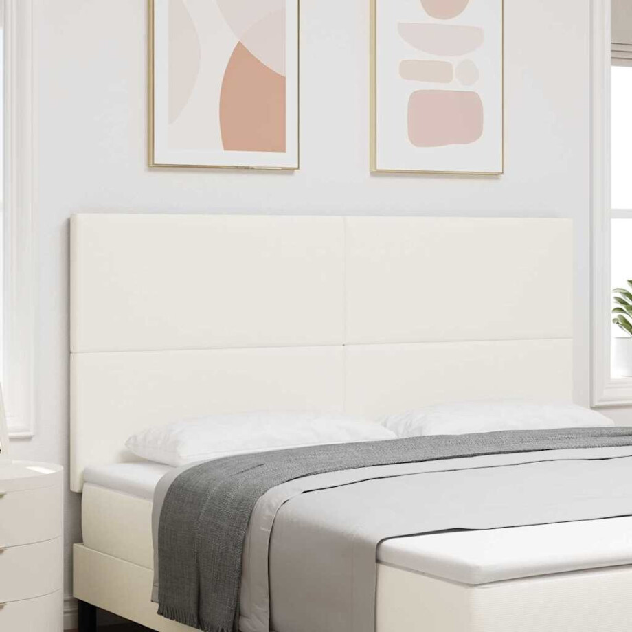 vidaXL Hoofdbord Crème 180 cm Katoen Stof afbeelding 1