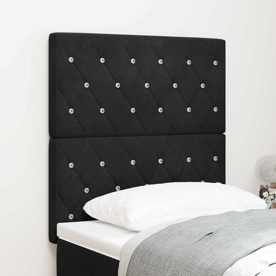 vidaXL Hoofdbord Zwart 80 cm Fluweel afbeelding 1