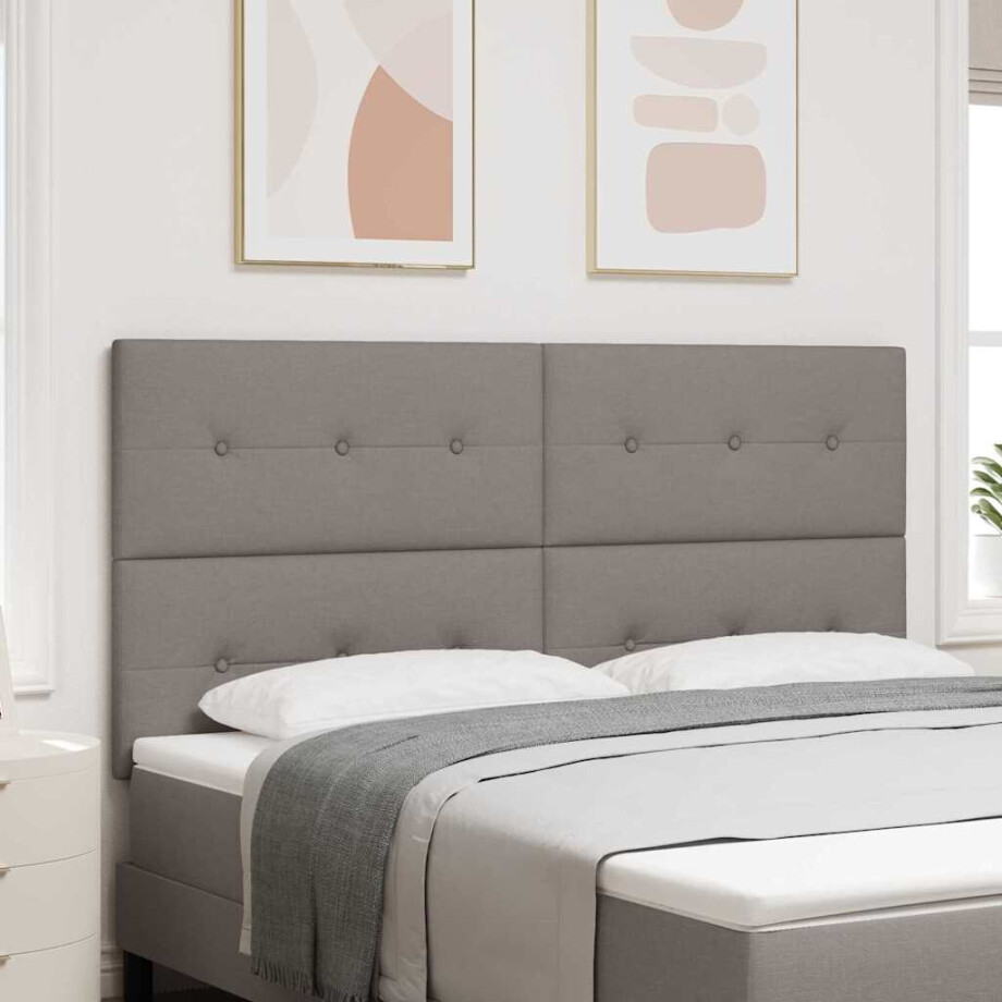 vidaXL in hoogte verstelbaar hoofdbord Taupe 180 cm Stof afbeelding 1