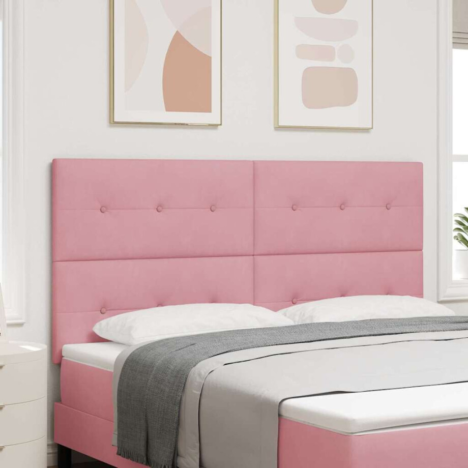 vidaXL Hoofdbord Roze 180 cm Fluweel afbeelding 1