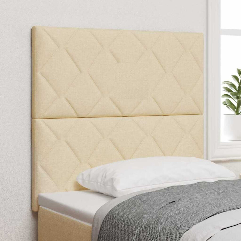 vidaXL Hoofdbord Crème 90 cm Stof vidaXL Hoofdbord Crème 90 cm Stof afbeelding 1