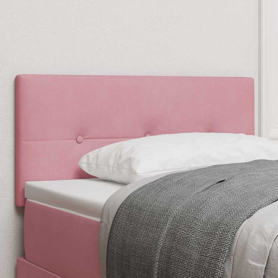 vidaXL LED Hoofdbord met LED-stripverlichting Roze 80 cm Fluweel afbeelding 1