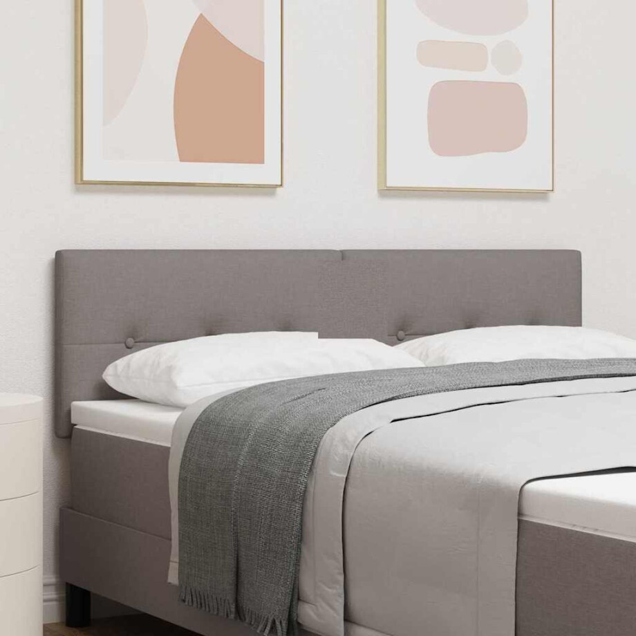 vidaXL LED Hoofdbord met LED-stripverlichting Taupe 144 cm Stof afbeelding 1