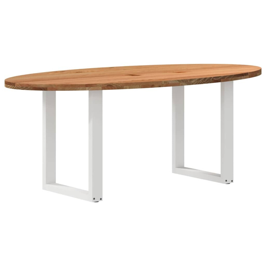 vidaXL Eettafel 200x100x74 cm ovaal massief eikenhout lichtbruin vidaXL Eettafel 200x100x74 cm ovaal massief eikenhout lichtbruin afbeelding 1