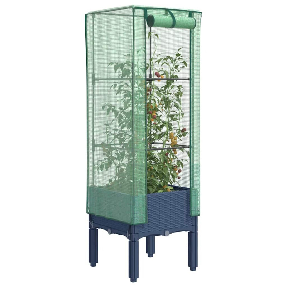 vidaXL Plantenbak verhoogd met kashoes 40x40x140 cm rattanlook afbeelding 1