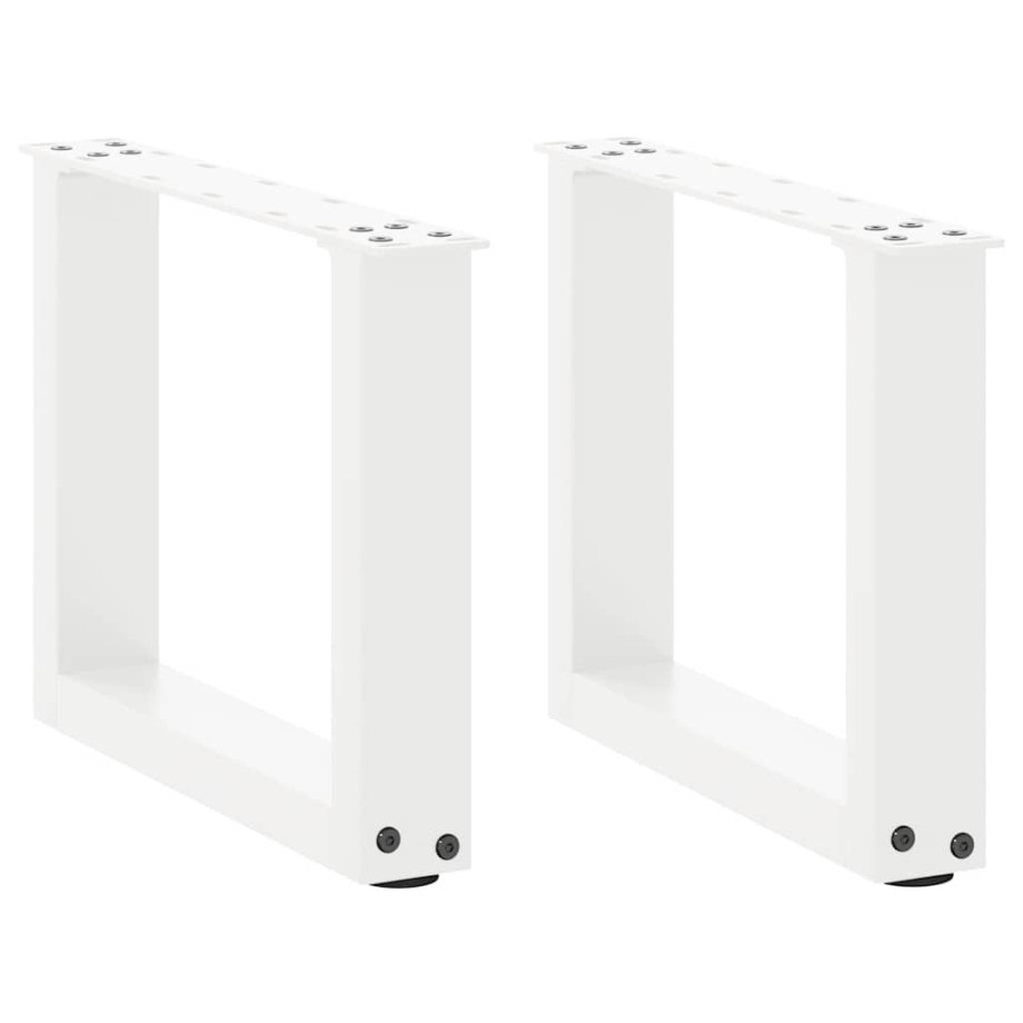 vidaXL Salontafelpoten 2 st U-vormig 30x(30-31) cm staal wit afbeelding 1