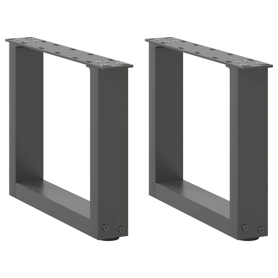 vidaXL Salontafelpoten 2 st U-vormig 30x(30-31) cm staal antraciet afbeelding 1