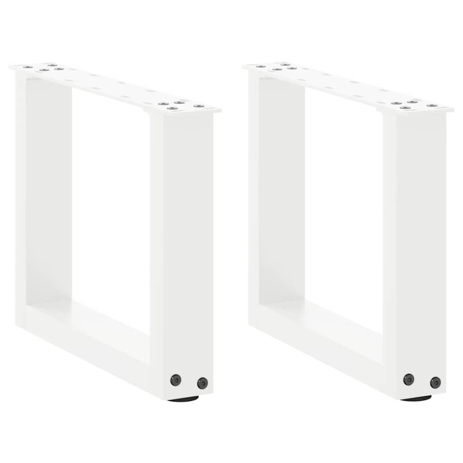 vidaXL Salontafelpoten 2 st U-vormig 40x(30-31) cm staal wit afbeelding 1
