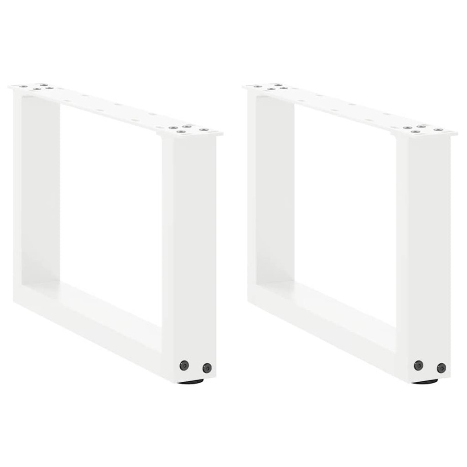 vidaXL Salontafelpoten 2 st U-vormig 50x(30-31) cm staal wit afbeelding 1