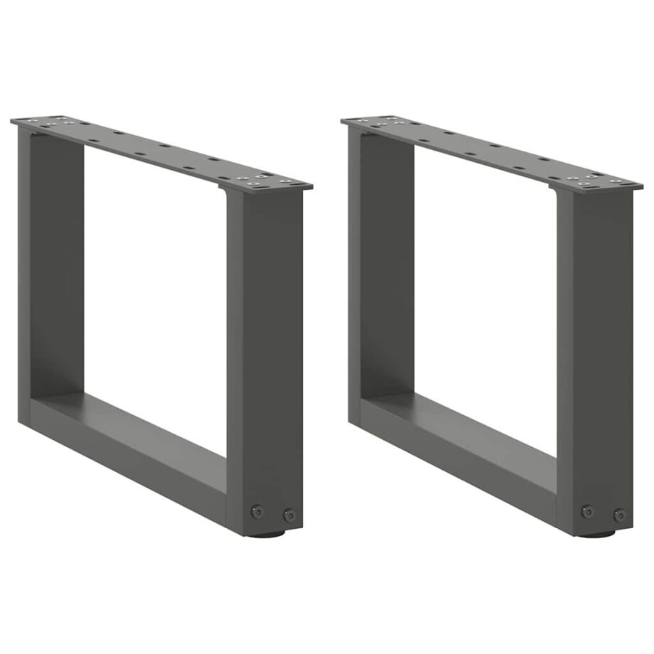 vidaXL Salontafelpoten 2 st U-vormig 50x(30-31) cm staal antraciet afbeelding 1