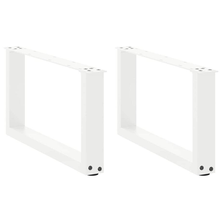 vidaXL Salontafelpoten 2 st U-vormig 60x(30-31) cm staal wit afbeelding 1