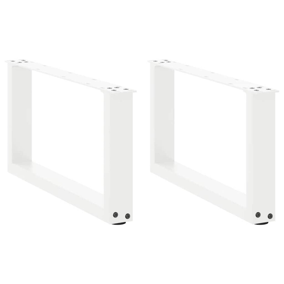 vidaXL Salontafelpoten 2 st U-vormig 70x(30-31) cm staal wit afbeelding 1