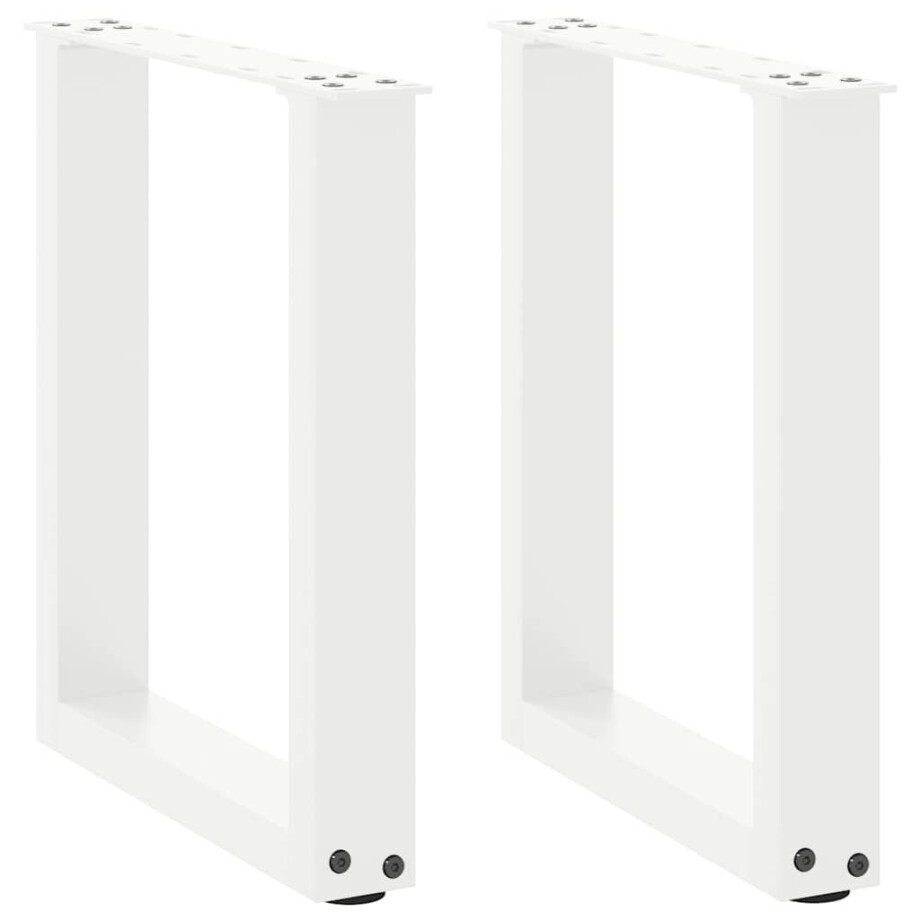 vidaXL Salontafelpoten 2 st U-vormig 28x(42-43) cm staal wit afbeelding 1