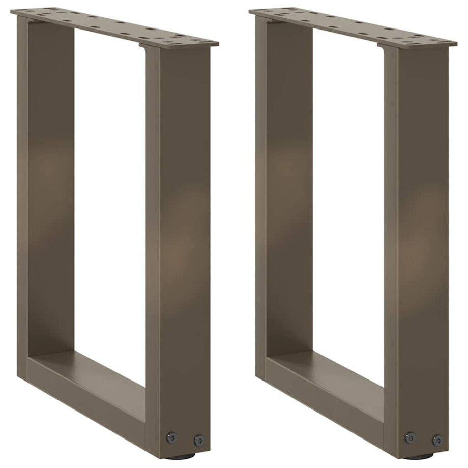vidaXL Salontafelpoten 2 st U-vormig 28x(42-43) cm staal naturel afbeelding 1