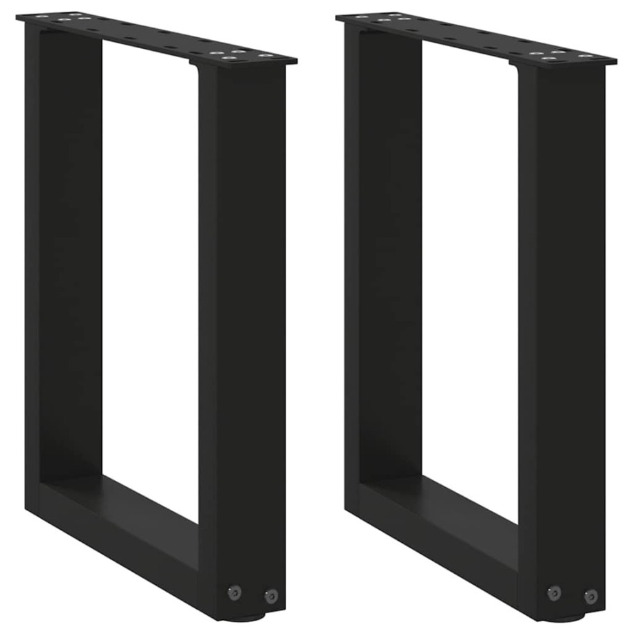 vidaXL Salontafelpoten 2 st U-vormig 38x(42-43) cm staal zwart vidaXL Salontafelpoten 2 st U-vormig 38x(42-43) cm staal zwart afbeelding 1