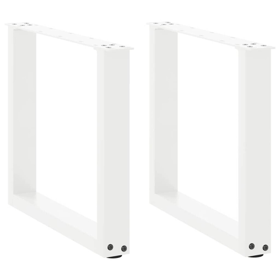 vidaXL Salontafelpoten 2 st U-vormig 50x(42-43) cm staal wit afbeelding 1