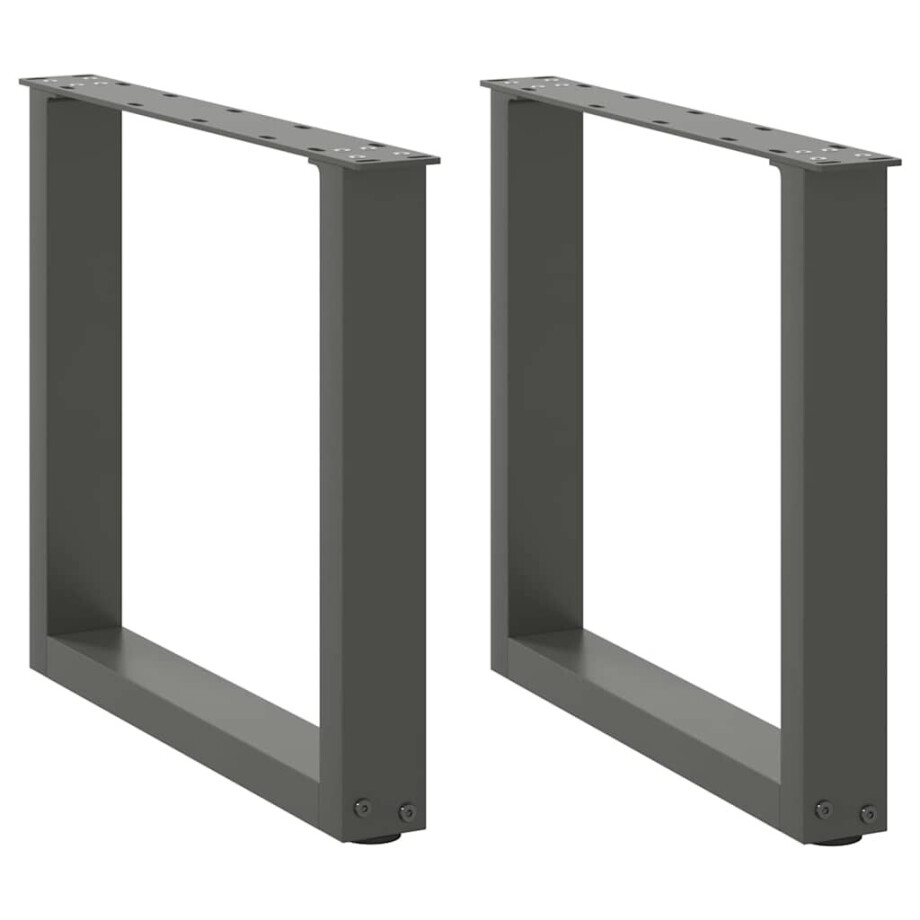 vidaXL Salontafelpoten 2 st U-vormig 50x(42-43) cm staal antraciet afbeelding 1