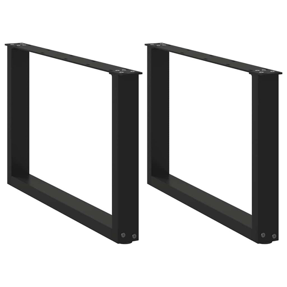 vidaXL Salontafelpoten 2 st U-vormig 60x(42-43) cm staal zwart vidaXL Salontafelpoten 2 st U-vormig 60x(42-43) cm staal zwart afbeelding 1