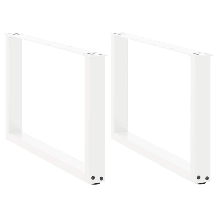 vidaXL Salontafelpoten 2 st U-vormig 60x(42-43) cm staal wit afbeelding 1