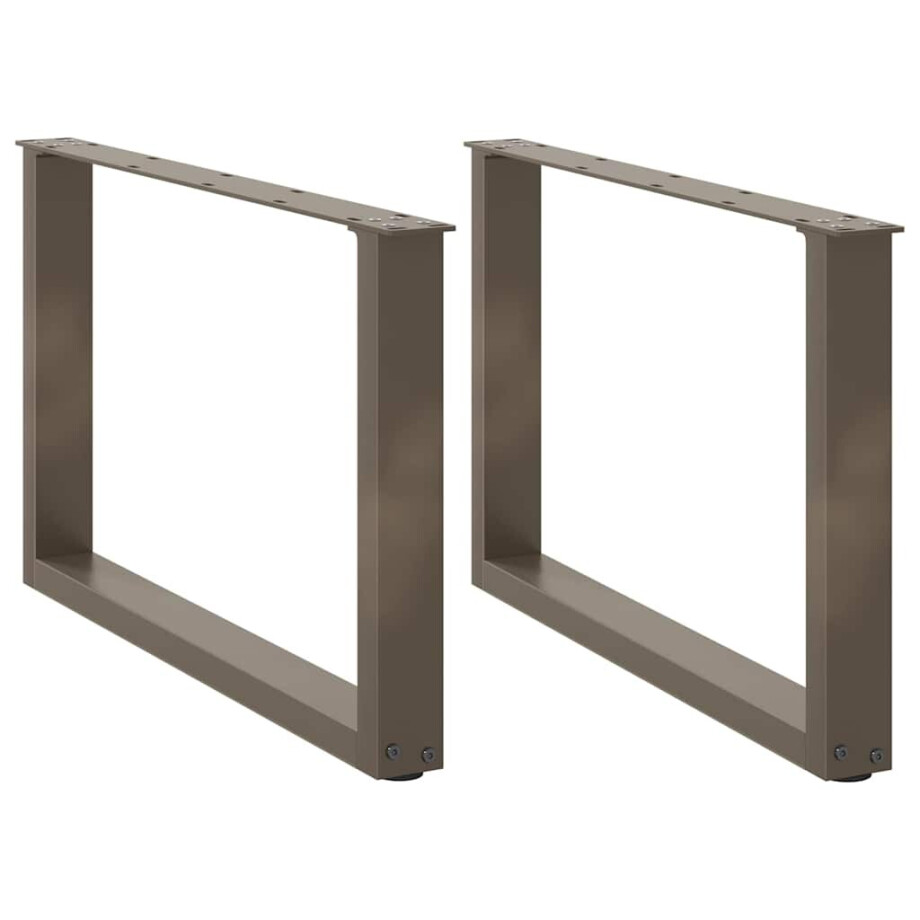 vidaXL Salontafelpoten 2 st U-vormig 60x(42-43) cm staal naturel afbeelding 1