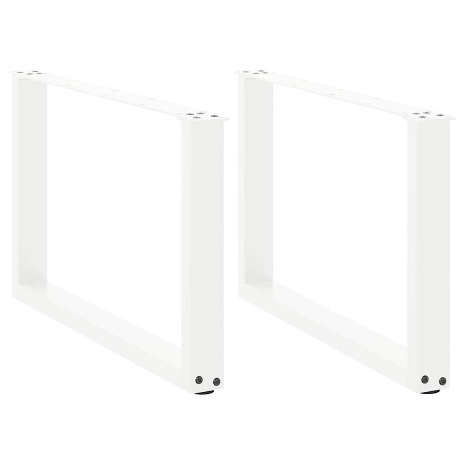 vidaXL Salontafelpoten 2 st U-vormig 70x(42-43) cm staal wit afbeelding 1