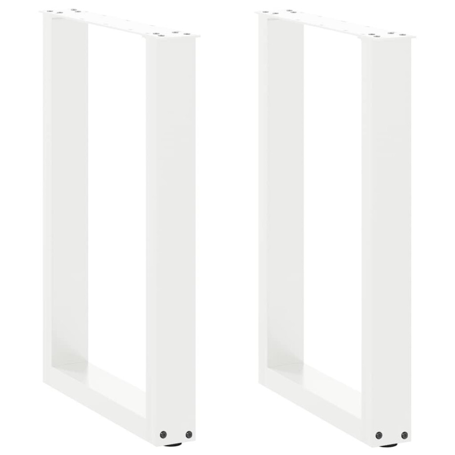 vidaXL Eettafelpoten 2 st U-vormig 50x(72-73) cm staal wit afbeelding 1