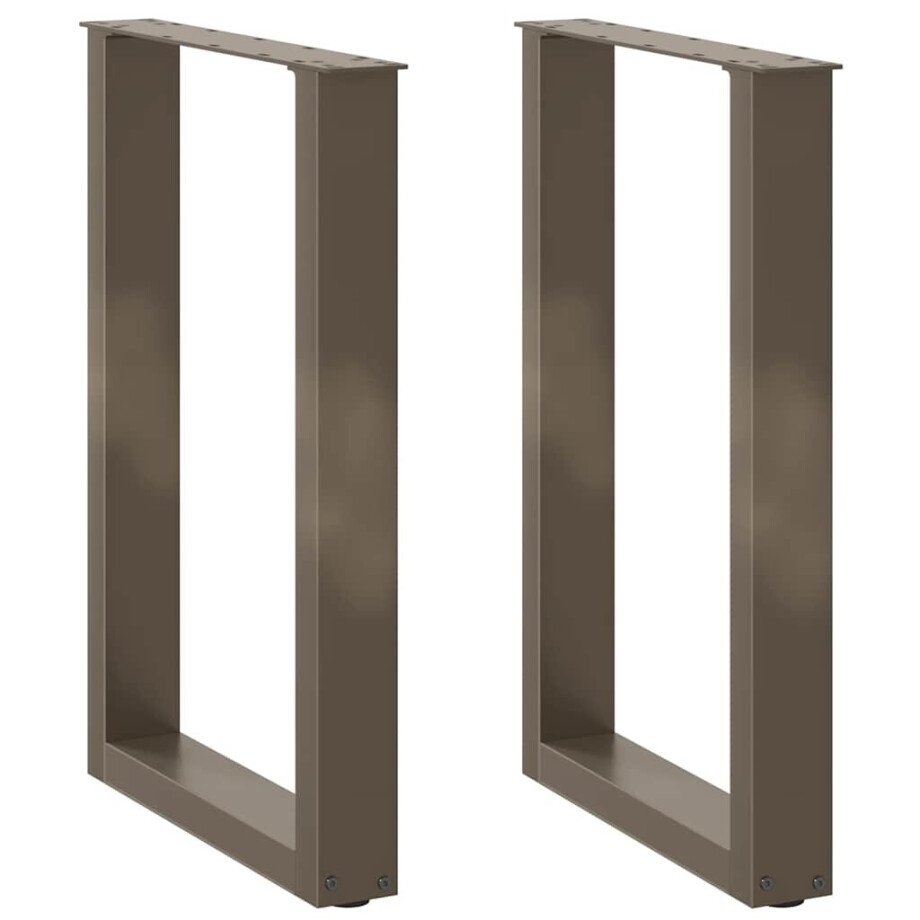 vidaXL Eettafelpoten 2 st U-vormig 50x(72-73) cm staal naturel afbeelding 1