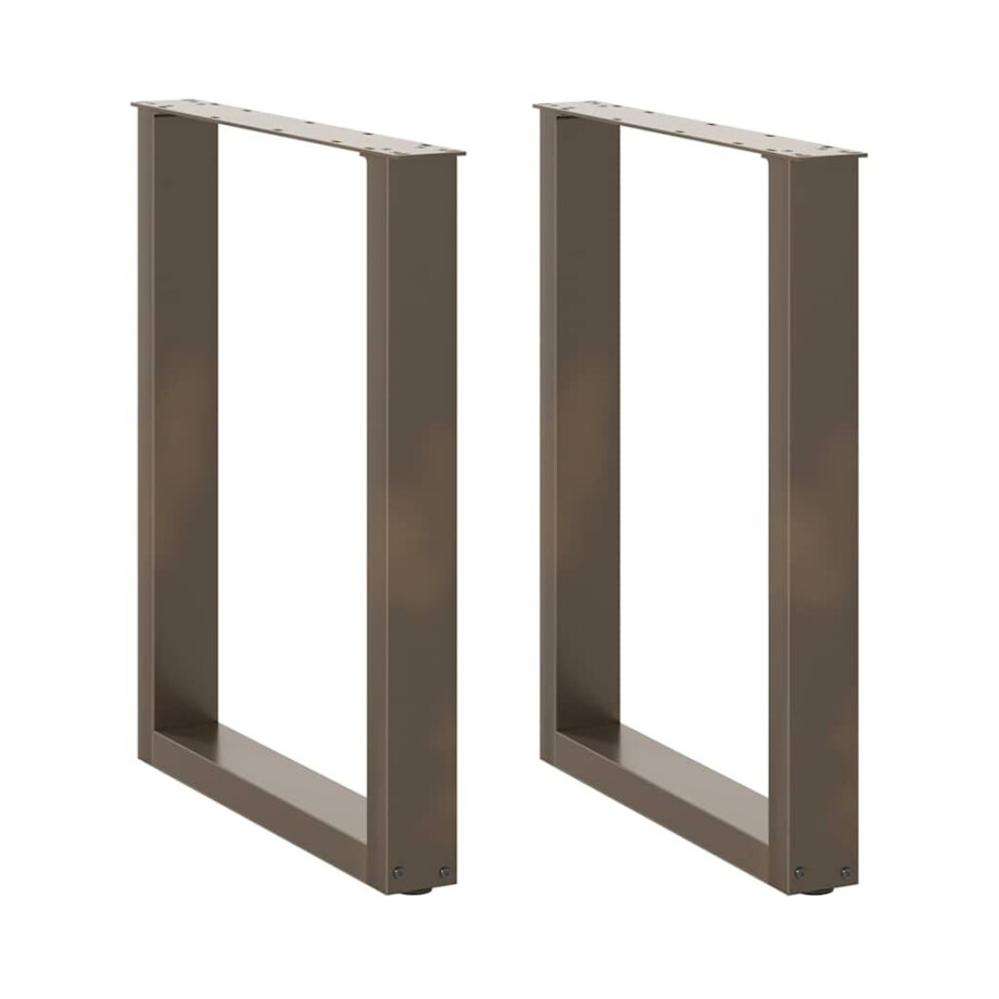 vidaXL Eettafelpoten 2 st U-vormig 60x(72-73) cm staal naturel afbeelding 1