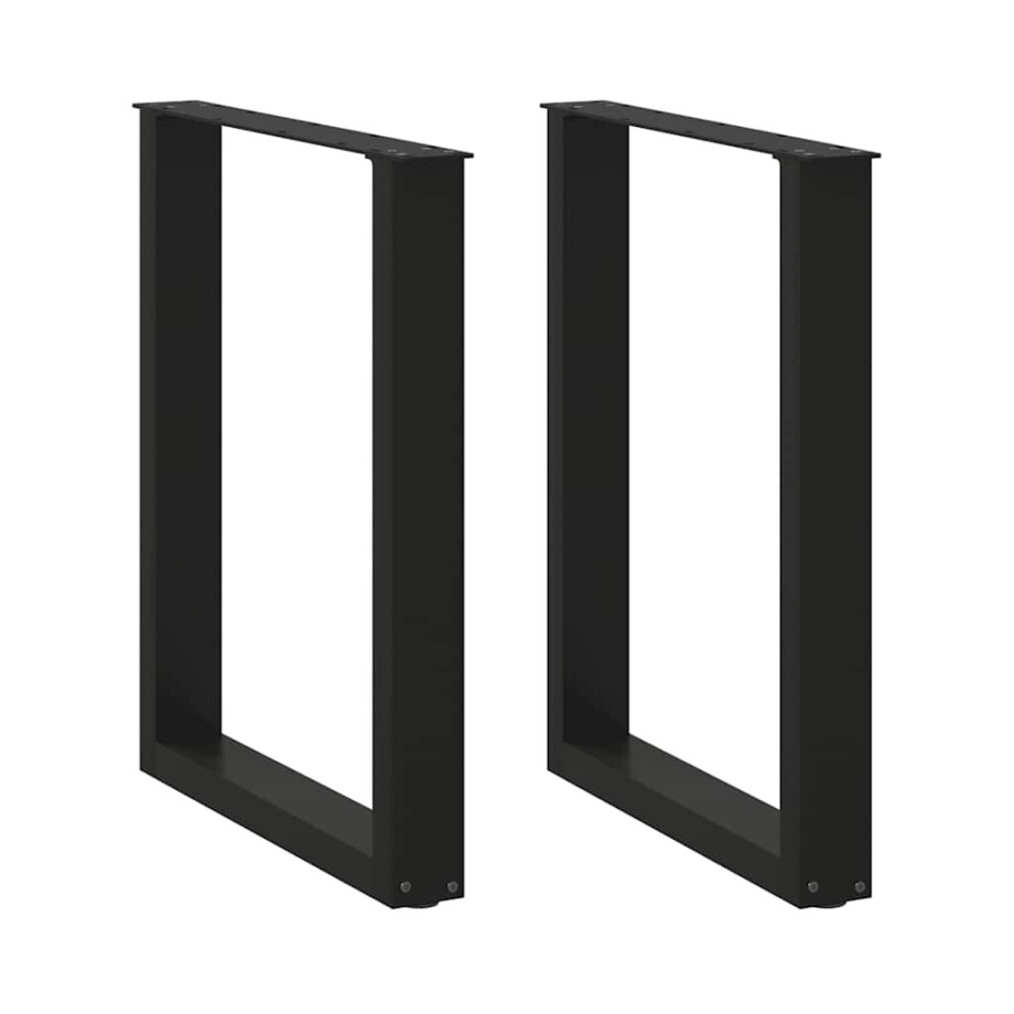 vidaXL Eettafelpoten 2 st U-vormig 70x(72-73) cm staal zwart afbeelding 1