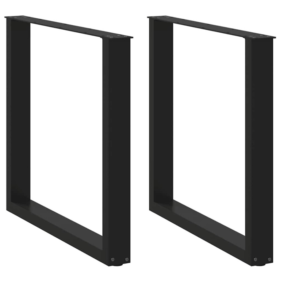 vidaXL Eettafelpoten 2 st U-vormig 80x(72-73) cm staal zwart afbeelding 1