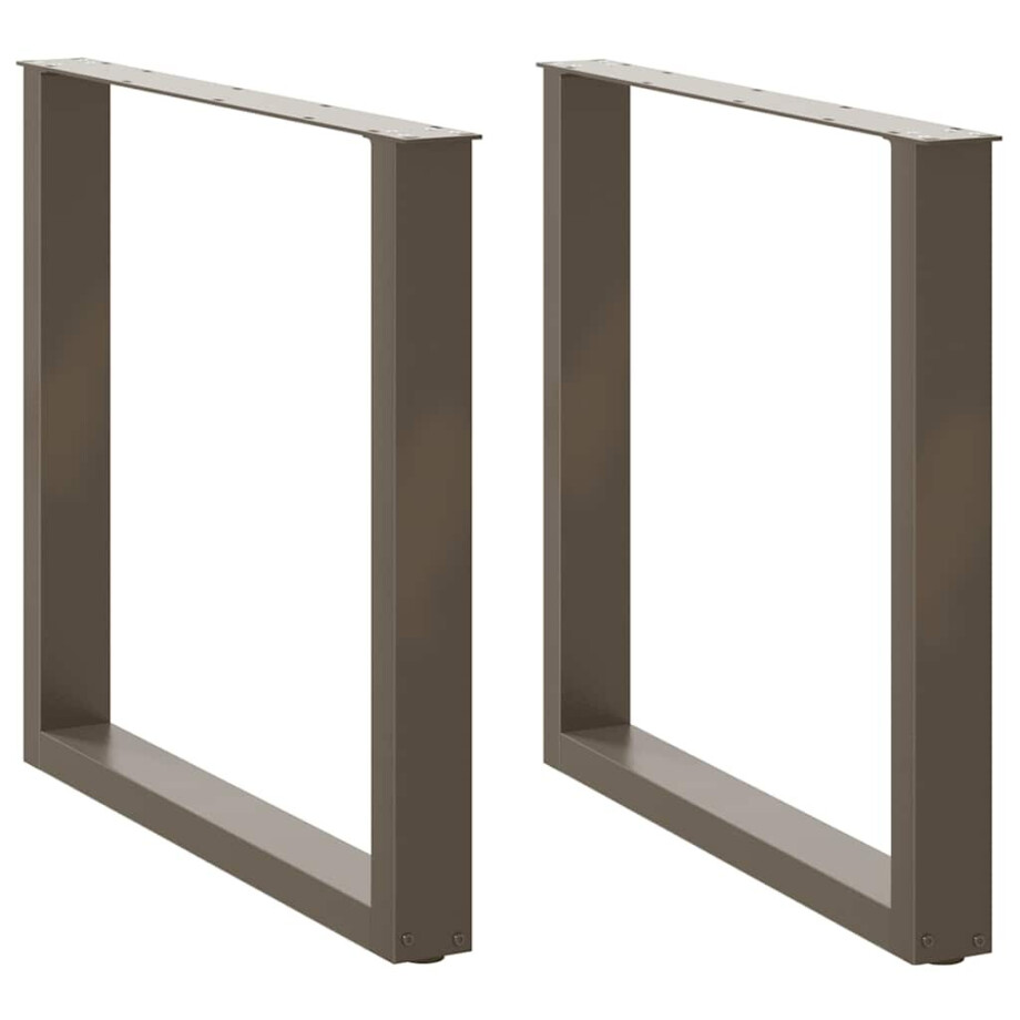 vidaXL Eettafelpoten 2 st U-vormig 80x(72-73) cm staal naturel afbeelding 1