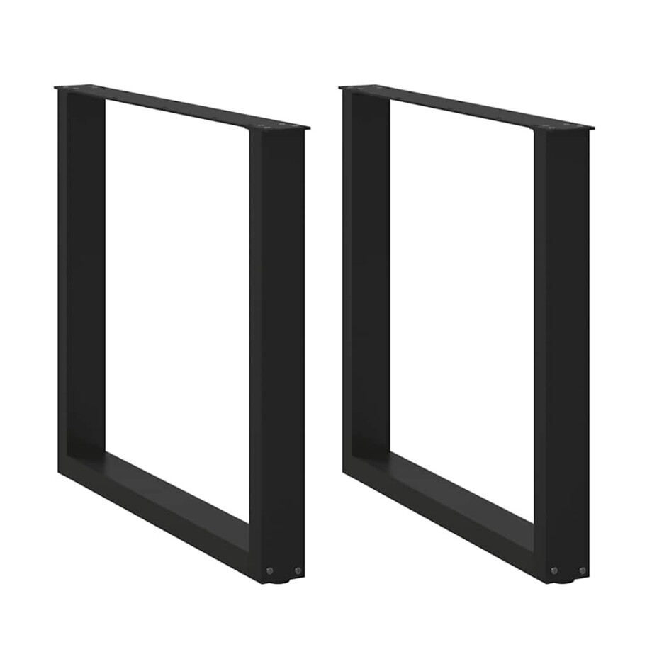 vidaXL Eettafelpoten 2 st U-vormig 90x(72-73) cm staal zwart afbeelding 1
