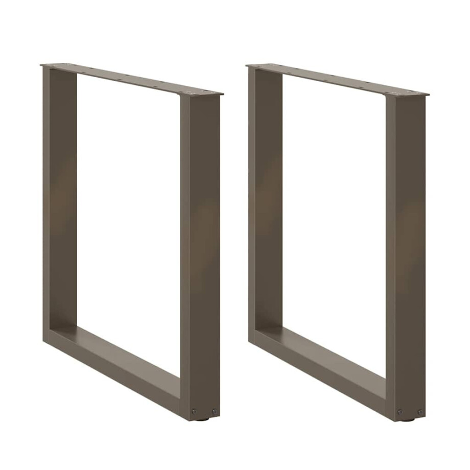 vidaXL Eettafelpoten 2 st U-vormig 90x(72-73) cm staal naturel afbeelding 1