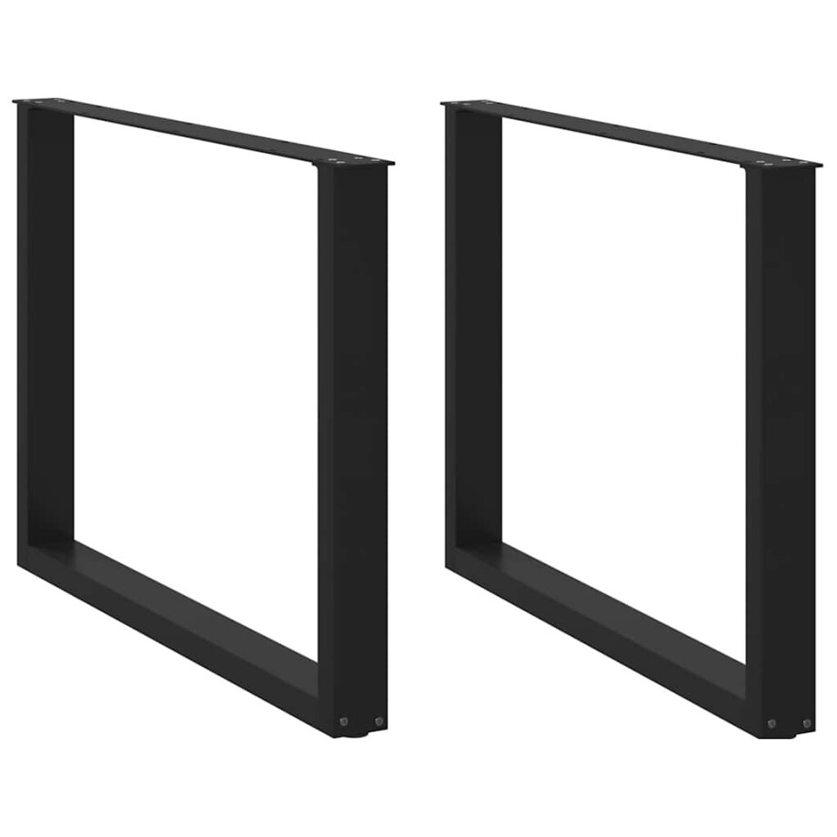 vidaXL Eettafelpoten 2 st U-vormig 100x(72-73) cm staal zwart afbeelding 1