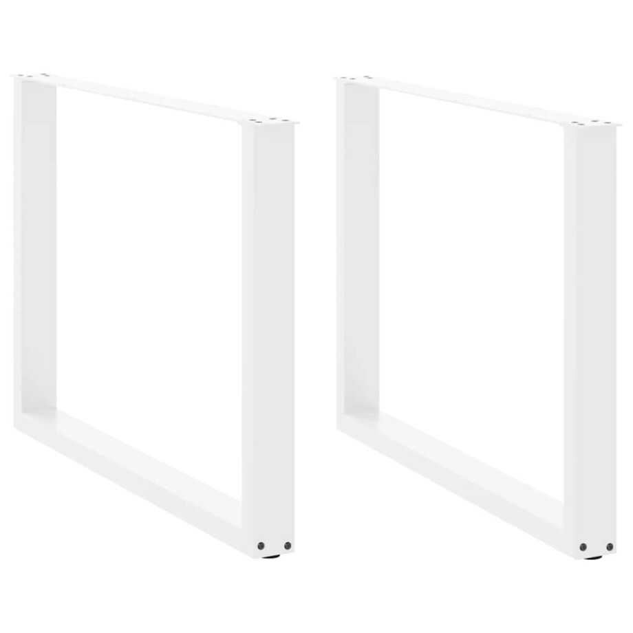 vidaXL Eettafelpoten 2 st U-vormig 100x(72-73) cm staal wit afbeelding 1