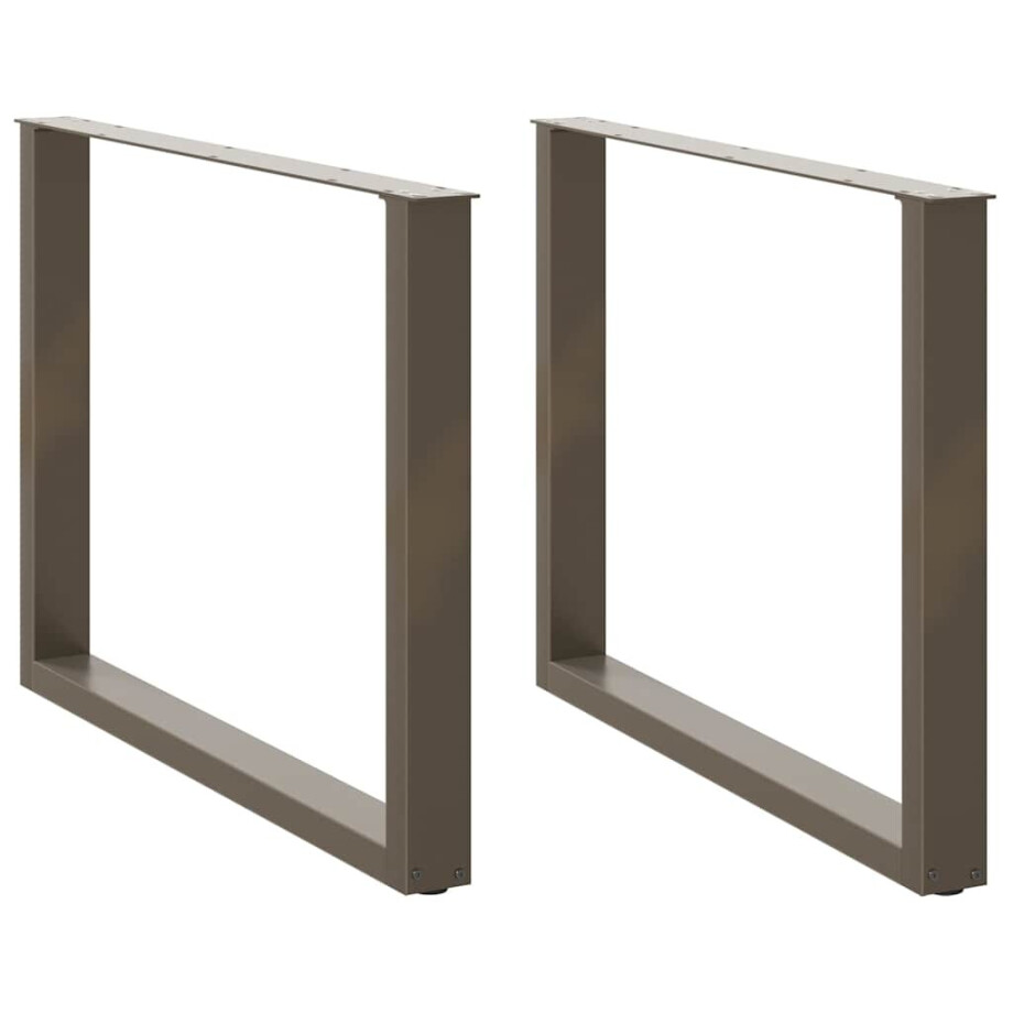 vidaXL Eettafelpoten 2 st U-vormig 100x(72-73) cm staal naturel afbeelding 1