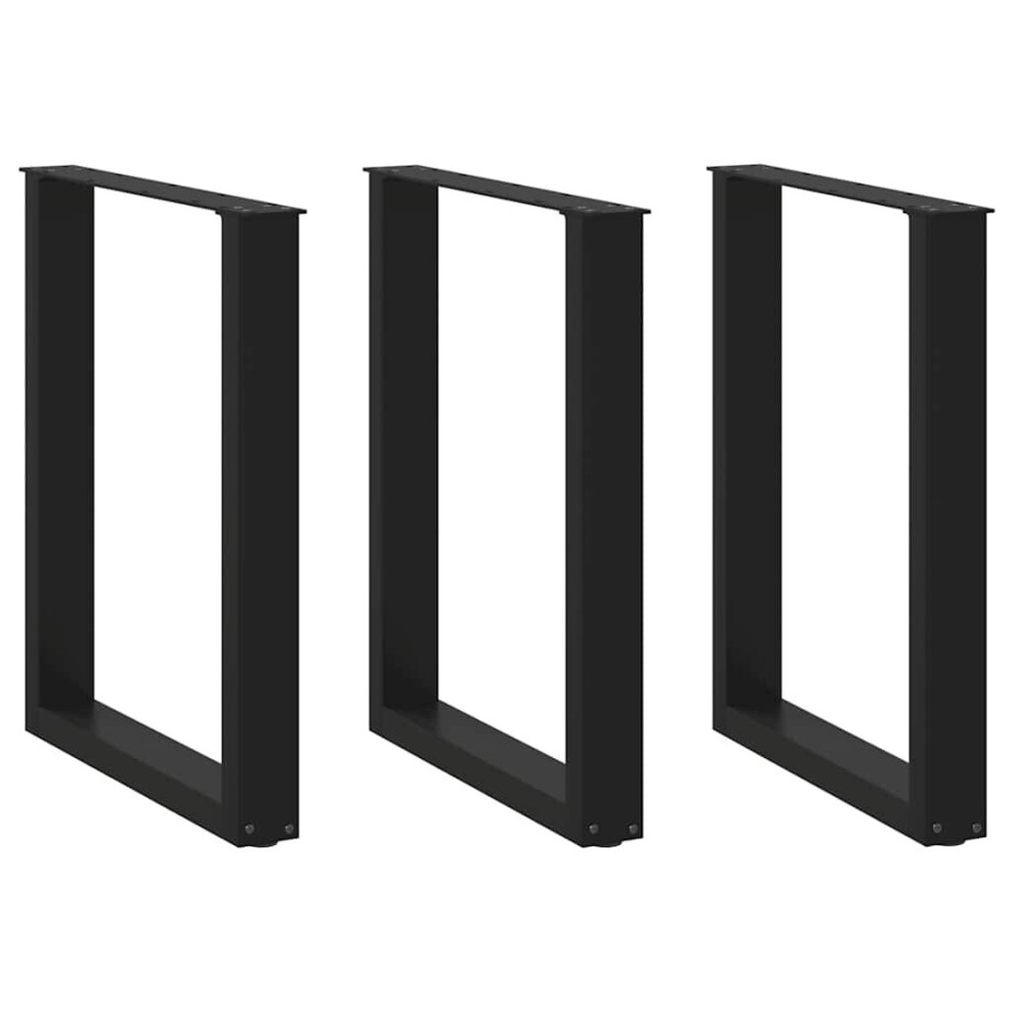 vidaXL Eettafelpoten 3 st U-vormig 70x(72-73) cm staal zwart vidaXL Eettafelpoten 3 st U-vormig 70x(72-73) cm staal zwart afbeelding 1