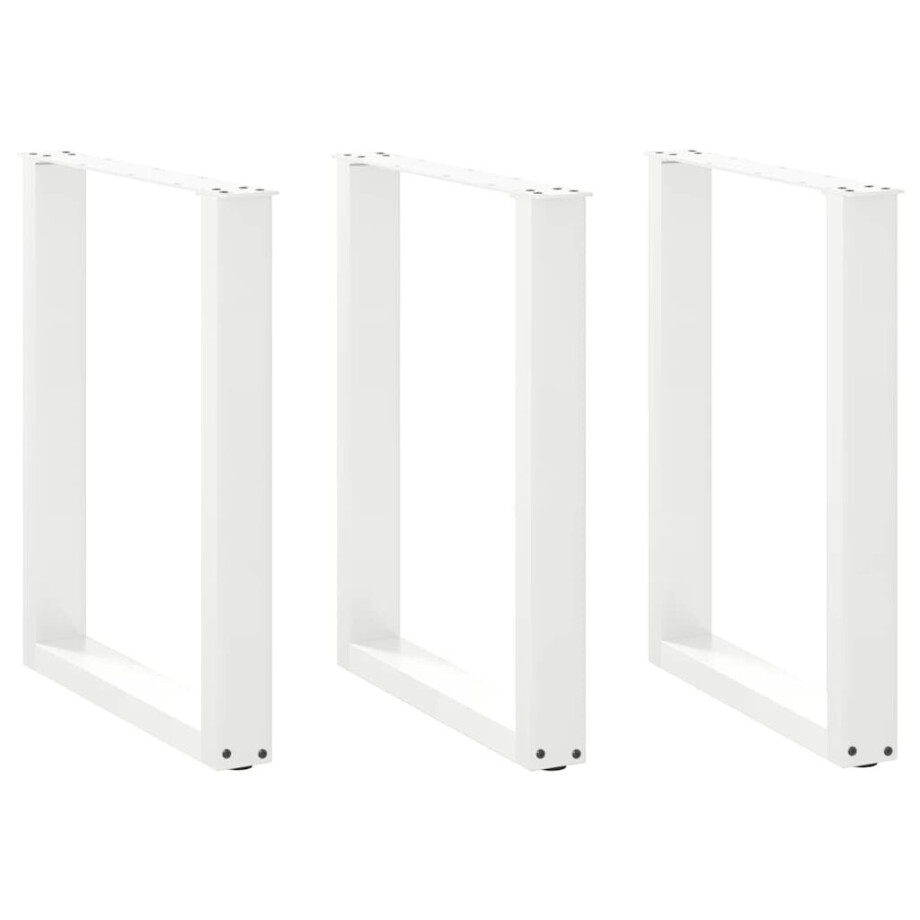 vidaXL Eettafelpoten 3 st U-vormig 70x(72-73) cm staal wit afbeelding 1