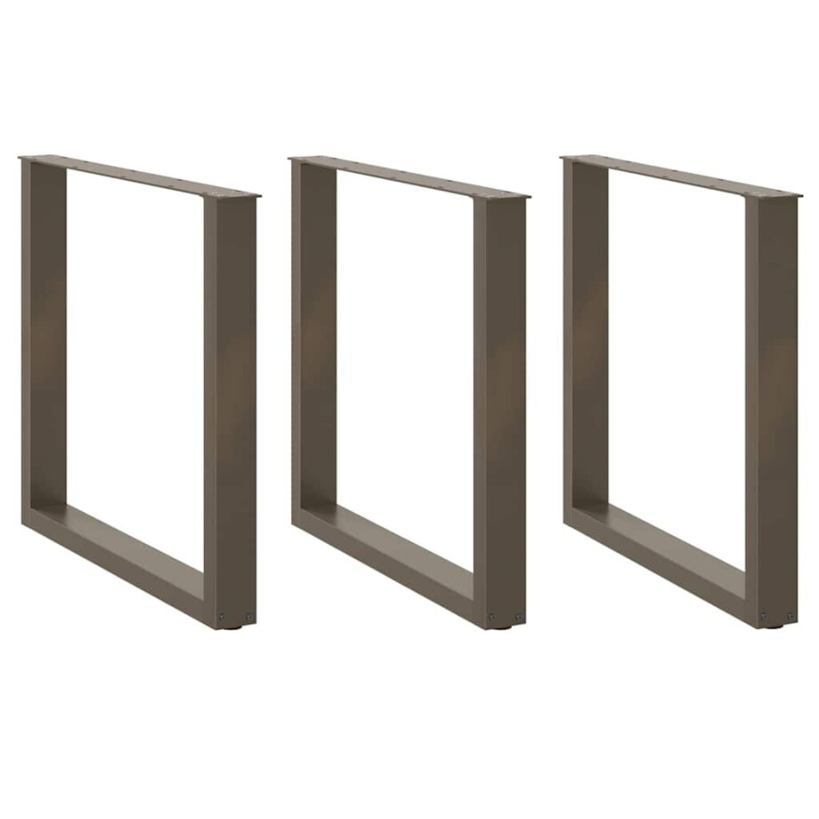 vidaXL Salontafelpoten 3 st U-vormig 90x(72-73) cm staal naturel afbeelding 1