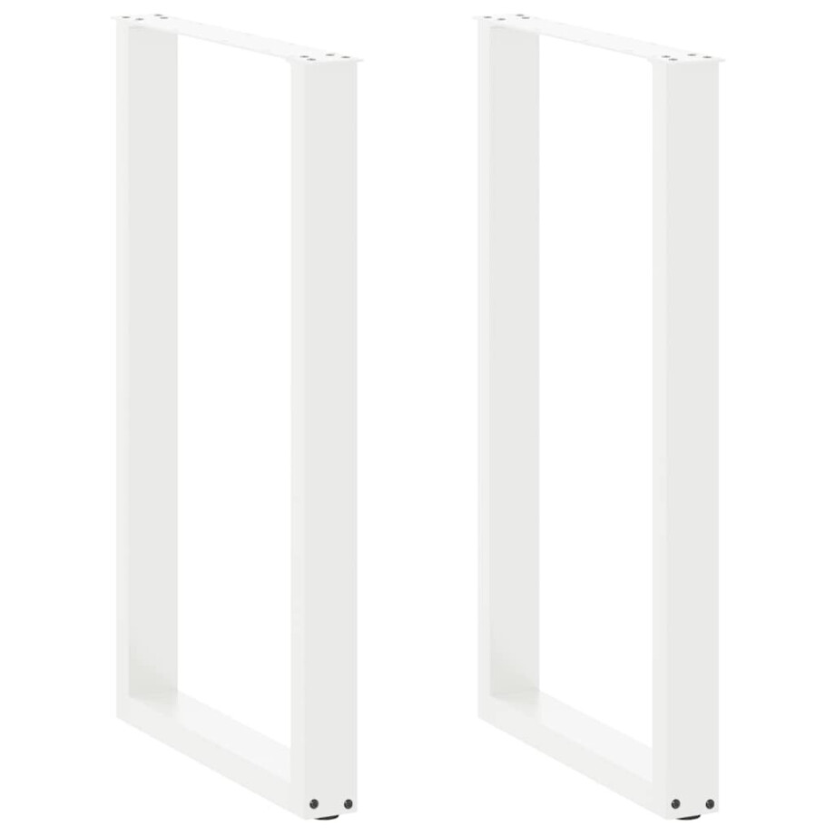 vidaXL Bartafelpoten 2 st U-vormig 60x(100-101) cm staal wit afbeelding 1