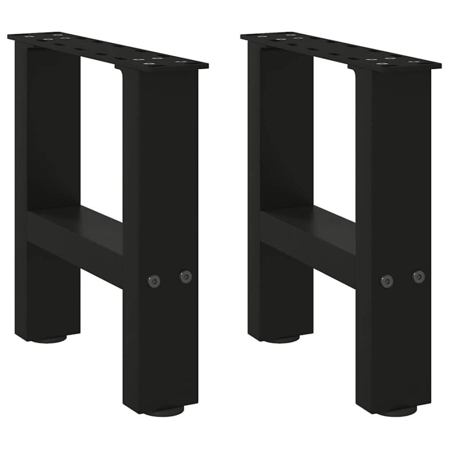 vidaXL Salontafelpoten 2 st 30x(30-31) cm staal zwart vidaXL Salontafelpoten 2 st 30x(30-31) cm staal zwart afbeelding 1