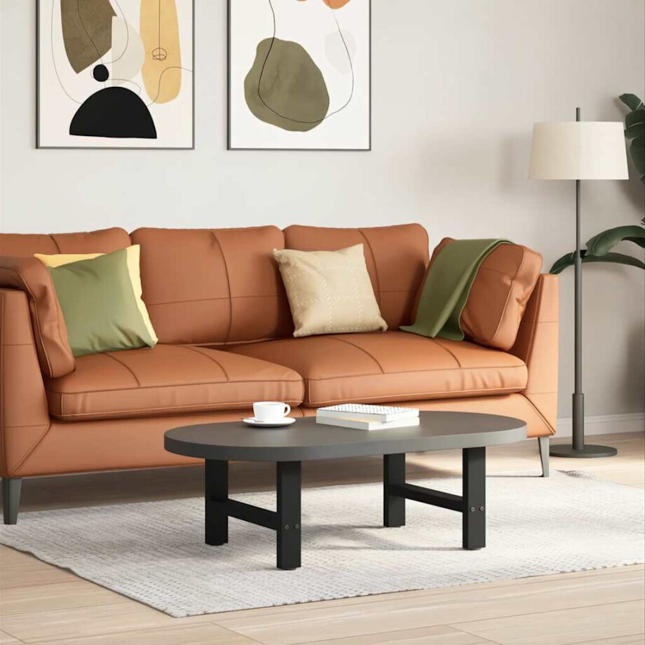 vidaXL Salontafelpoten 2 st 50x(30-31) cm staal zwart afbeelding 1