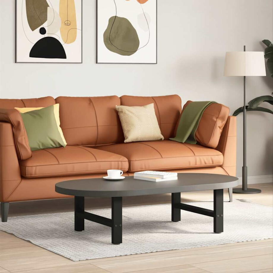 vidaXL Salontafelpoten 2 st 70x(30-31) cm staal zwart afbeelding 1