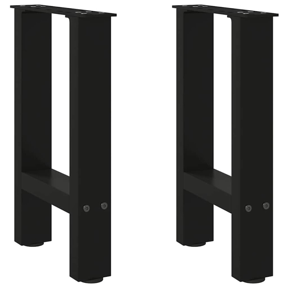 vidaXL Salontafelpoten 2 st 28x(42-43) cm staal zwart afbeelding 1